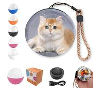 Crystal Ball Video Player, Memory Orb Christmas Ornament, Personalized LED Video Light with Instruction Manual,USB Rechargeable Christmas Light,Memories, Pink