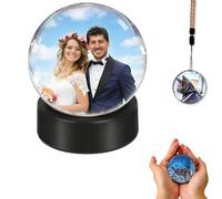 Crystal Ball Video Player, Memory Sphere Ornament Lamp with Sound, 2.7" 3D Memory Orb Digital Display, Customized Gift for Valentine's Days, Anniversary, Birthday,Wedding,Couples, Memories(Black)