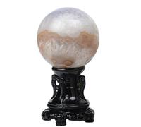 Crystal Ball， White Agate Crystal Ball Sphere Ornament with Stand for Collecting(Diameter 2.0")