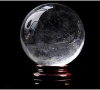 Crystal Ball White Office Transparent Auspicious Feng Shui Polishing Stone Gift Decorative Carving,Clear,50mm
