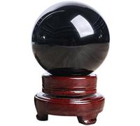 Crystal Ball with Wooden Stand Glass Sphere for, Divination, Photography Decoration Magic Shooting Landscape Decoration Art Decoration,120mm