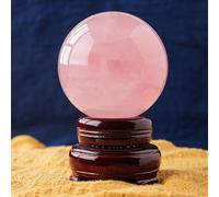 Crystal Ball, with Wooden Stand, Round Stone Ornament,70mm