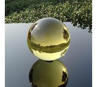 Crystal Ball Yellow Colorful Glass Sphere Magic Ornament Globe Home Decoration Ball(Ball,12cm)
