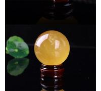 Crystal Ball Yellow Smelt Quartz with Stand for, Divination Sphere, Home Decoration, Fengshui, ball-4cm Gemstone Stone
