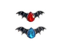 Crystal Bat Brooch for Women Men Halloween Skull Enamel Pins Gothic Batwing Rhinestone Transparent Deepen Pink Crystalline Brooch Pins for Girls Jewelry Gifts, M, Alloy Steel, no gemstone