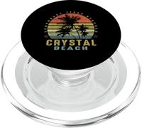 Crystal Beach Retro Palm Sunset - Beach Lover Design PopSockets PopGrip for MagSafe