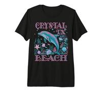 Crystal Beach TX Dolphin Colorful Beach Souvenir Premium T-Shirt