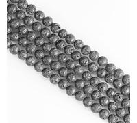 Crystal Beads for Jewelry Making - 4mm Round, 85pcs Lava Rock Gemstone Stone Beads