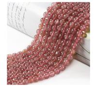 Crystal Beads for Jewelry Making - 8mm Round Strawberry Quartz Gemstone, 45pcs Stone Beads