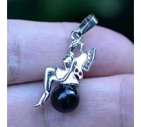 Crystal Beads Quartz Stone Pendant Smart Magic Fairy -Black Onyx