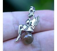 Crystal Beads Quartz Stone Pendant Smart Magic Fairy -India Moss Agate