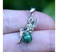 Crystal Beads Quartz Stone Pendant Smart Magic Fairy -Malachite
