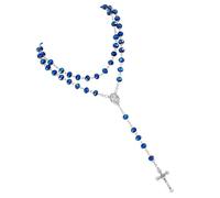 Crystal Beads Rosarys Catholic Necklace with Miracles Medals Crosses Crucifix Prayer Rosary First Communion Gift Catholic Necklace Crystal Beads Religious Holy Communion Confirmation Baptism