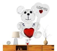 Crystal Bear Figure - Pretty Glass Ornament,I Love You Sign Collectible Cut Glass Art Craft, Romantic Lovely Animal Statue for Table, Women