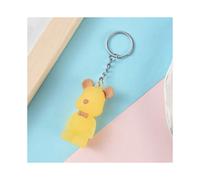 (Crystal Bear [Four-link Chain] Yellow) Cute crystal bear keychain doll creative crystal bow tie bear key pendant cartoon violent bear keychain