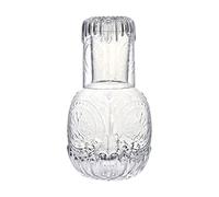 Crystal Bedside Carafe and Glass Set, Vintage Nightstand Glass Carafewith Cup to Keep You Hydrated During The Night, Night Water Carafe with Tumbler Glass for Bedroom