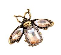 Crystal Bee Brooch Colorful Rhinestone Honey Bee Insect Themed Lapel Pins for Women Accessories, Metal, no gemstone