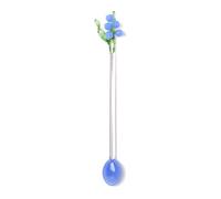 Crystal Bells Orchids Stirring Rod Spoon Clear Petites Teaspoons Coffee Teas Mixing Drinkware Flower Stirring Rod Clear Petites Teaspoons Restaurant Utensils Salt