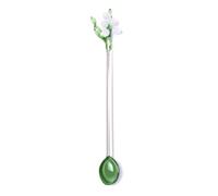 Crystal Bells Orchids Stirring Rod Spoon Clear Petites Teaspoons Coffee Teas Mixing Drinkware Flower Stirring Rod Clear Petites Teaspoons Restaurant Utensils Salt