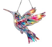 Crystal Bird Sun Catcher,2D Flat Hanging Garden Ornaments Outdoor,Cry/stal Hummingbird Sun Catcher,Glass Hanging Decorations,Sparkling Cry/stal Ornaments for Windows,for Windows Han/ging(Little bird)