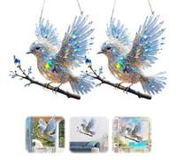 Crystal Bird Sun Catcher- Acrylic Window Hanging Rainbow Maker Glass Hanging Decorations for Windows - Colourful Bird Ornament for Home & Garden Decor - Birds Lover Gift