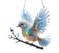 Crystal Bird Sun Catcher,Beautiful Bird Acrylic Living Room Courtyard Pendant, Glass Hanging Decorations for Windows,Holiday Scene Decoration Pendant Gift,2D Flat (Bluebird)