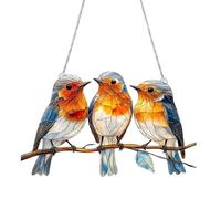 Crystal Bird Sun Catcher | Bird Acrylic - Glass Hanging Decorations for | Robin Ornaments for Garden | Holiday Scene Decoration Pendant Gift