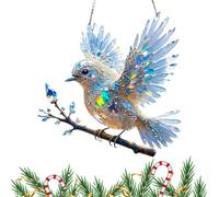 Crystal Bird Sun Catcher - Sky Blue Bird Stained Art Ornament, 2D Acrylic Hummingbird Sun Catcher Beautiful Birds Acrylic Living Room Courtyard Pendant, Hanging Birds Light Catchers For Garden Home
