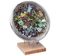 Crystal Bismuth Ore Rainbow Bismuth Bowl Ornament Gemstones with Stand Crystal Geode Balance Wicca Room Decor