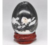 Crystal Black and White Zebra Egg-Shaped Stone Decoration Series