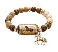 Crystal Blessings Charm Bracelet Charm Beads Bracelet (brown horse)