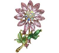 Crystal Bloom Car Fragrance Clip, Bling Bloom-Shaped Crystal Flower Vent Air Freshener Decorative Clips, Cute Non-Slip Car Interior Decor Accessories (Pink)