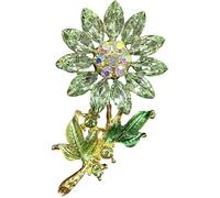 Crystal Bloom Car Fragrance Clip, Bling Bloom-Shaped Crystal Flower Vent Air Freshener Decorative Clips, Cute Non-Slip Car Interior Decor Accessories (Green)