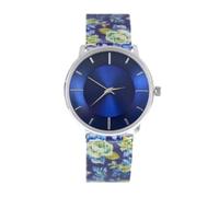 crystal blue Women's Watch Stainless Steel Milanese Mesh Strap Printed Leo Zebra Flowers, multicoloured, Bracelet