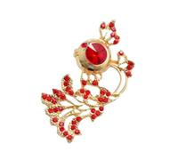 Crystal Boutonniere Rhinestone Pin Lapel Pins Fish Brooch Red