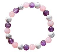 Crystal Bracelet 1pc Fashionable Aura Balancing Sleep Bracelet, 8mm Stone Sleep Bracelet White Turquoise Amethyst Rose Quartz For Decoration