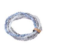 Crystal Bracelet 4 Pieces Set Faceted Glass Beads Stretch Bracelet For Women Crystal Beads Multi Color(Style 3)