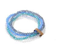 Crystal Bracelet 4Pcs/Set Crystal Bracelets For Women Girls Stone Beads Bracelets Grey Pink White Blue Series Crystal Fashion Jewelry For Decoration(17cm_No.2 With Tag)