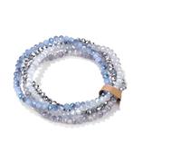 Crystal Bracelet 4Pcs/Set Crystal Bracelets For Women Girls Stone Beads Bracelets Grey Pink White Blue Series Crystal Fashion Jewelry For Decoration(17cm_No.8 With Tag)