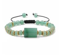 Crystal Bracelet,Adjustable Braide Niche Design Light Luxury 4 * 6Mm Natural Gemstone Crystal Multicolored Wheel Beads Relief Reiki Yoga Stretch Bracelets,Energy Jewellery for Women Green Aventurine