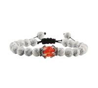 Crystal Bracelet Black Lava Stone Crown Charm Tiger Eye Beads Bracelet For Men Women Braided Bracelets Handmade Adjustable Jewelry For Decoration(Brownish yellow)