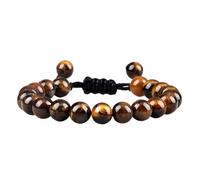 Crystal Bracelet Black Lava Stone Crown Charm Tiger Eye Beads Bracelet For Men Women Braided Bracelets Handmade Adjustable Jewelry For Decoration(Cobalt violet)