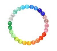 Crystal Bracelet For Men, 8Mm Handmade Natural Stone Beaded Bracelets For Women,Amethyst Tiger Eye Stone Beads Stretch Crystal Wristband Simple Jewellry Gift For Mums Friends Colleagues Colorful Cat