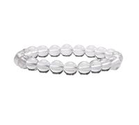 Crystal Bracelet For Men, 8Mm Handmade Natural Stone Beaded Bracelets For Women,Amethyst Tiger Eye Stone Beads Stretch Crystal Wristband Simple Jewellry Gift For Mums Friends Colleagues White Crystal