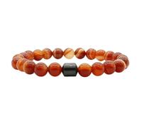 Crystal Bracelet for Men, 8mm Handmade Natural Stone Beaded Bracelets for Women,Tiger Eye Stone Lava Stretch Crystal Bangle Luck Jewellry Gift for Your Family Friends Colleagues Or Daily Life Red