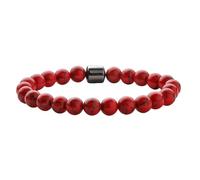 Crystal Bracelet for Men, 8mm Handmade Natural Stone Beaded Bracelets for Women,Tiger Eye Stone Lava Stretch Crystal Bangle Luck Jewellry Gift for Your Family Friends Colleagues Or Daily Life Red