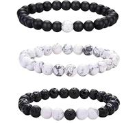 Crystal Bracelet For Men, Handmade Natural Crystal Bracelets For Women Gemstone Beaded Bangles Stretch Lucky Charm Reiki Yoga Wristband Chakra Jewelry Gifts For Mothers Day Birthday Anniversary White