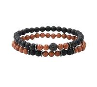 Crystal Bracelet For Men, Natural Crystal Bracelets For Women Gemstone Stretch Beaded Bangle With Zircon Diamond Ball Charm Double Layer Wristband Jewellery Gifts For Christmas Birthday Goldstone