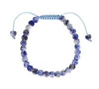 Crystal Bracelet For Men, Natural Stone Heart Beaded Bracelet for Women,Adjustable Handmade Braided Crystal Bracelets Fashion Jewellry Gift for Mums Teen Girls BFF White Dot Blue