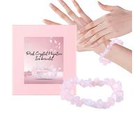 Crystal Bracelet for Women - Beaded Bangle - Pink Crystal Elastic Love Bangle | for Wedding Brides Bridesmaid Women Girls Gathering